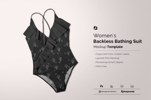 Download Women’s Backless Bathing Suit Mockup - Bathing suit Collection