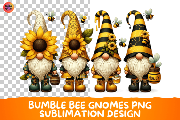 Download Bumble Bee Gnomes Png Sublimation Design - Bee Collection