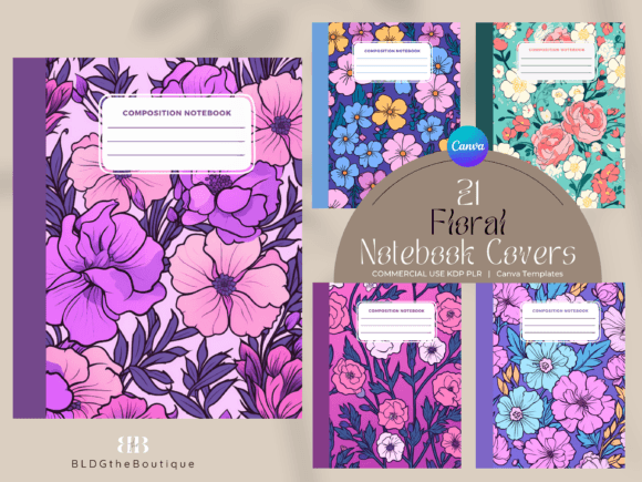 Download Floral Composition Notebook Covers KDP - Composition Collection