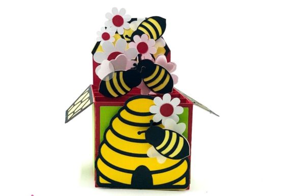 Download 3D Beehive and Honeycomb Box Card - Bee Collection