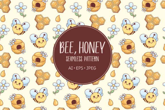 Download Cute Kawaii Bee Pattern - Bee Collection