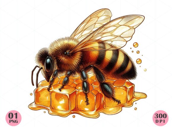 Download Honeycomb Honey Bee Sublimation Png - Bee Collection