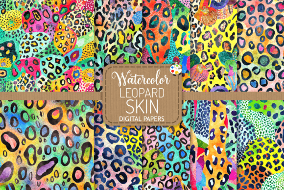 Download Leopard Skin Set 2 - Watercolor Safari - Leopard Collection