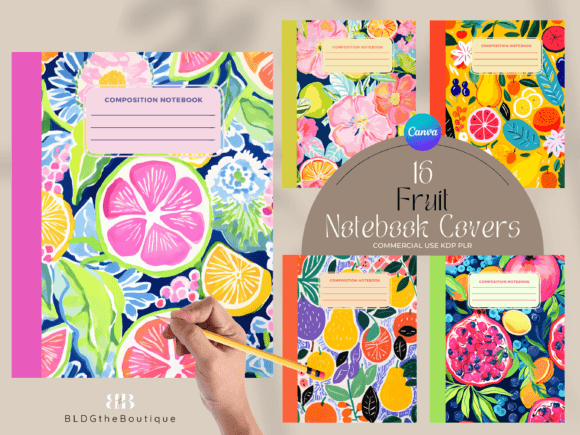 Download 16 Fruit KDP Composition Journal Covers - Composition Collection