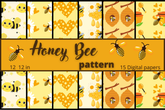 Download Honey Bee Pattern Digital Papers - Bee Collection