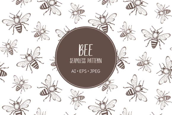 Download Naturalistic, Scientific Bee Pattern - Bee Collection